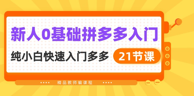 新人拼多多运营实操：0基础小白快速入门指南（21节课）-淘米项目网