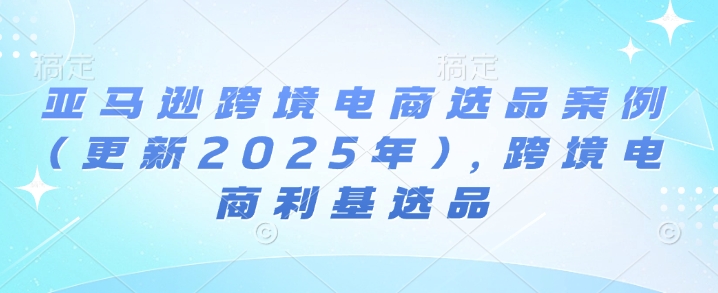 亚马逊跨境电商选品案例(更新2025年4月)，跨境电商利基选品-淘米副业