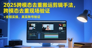 2025跨模态去重搬运剪辑手法，跨模态去重现场验证 +全程实操，真实账号验证-淘米副业