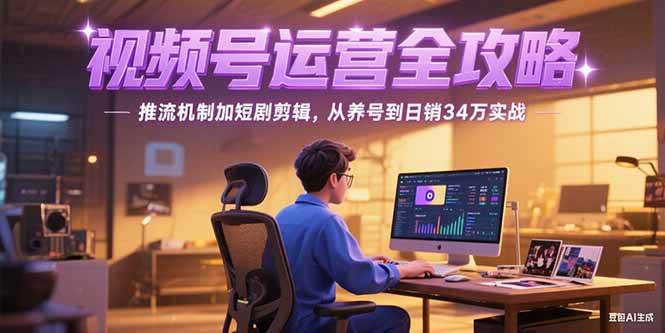 2025视频号运营全攻略，推流机制加短剧剪辑，从养号到日销34万实战-淘米副业