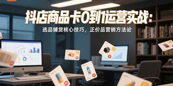 抖店商品卡0到1运营实战：选品铺货核心技巧，正价品营销方法论-淘米副业