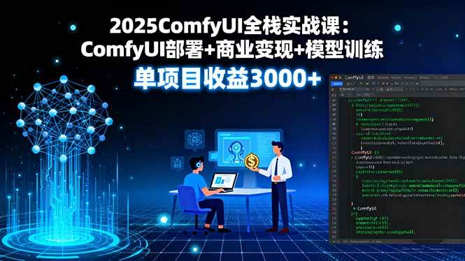 2025ComfyUI全栈实战课：ComfyUI部署+商业变现+模型训练，单项目收益3000+-淘米副业