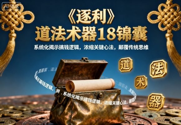 道法术器18锦囊，系统化揭示搞钱逻辑，浓缩关键心法，颠覆传统思维-淘米副业
