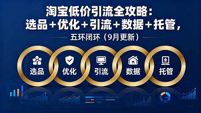 淘宝低价引流全攻略：选品＋优化＋引流＋数据＋托管，五环闭环（9月更新）-淘米副业