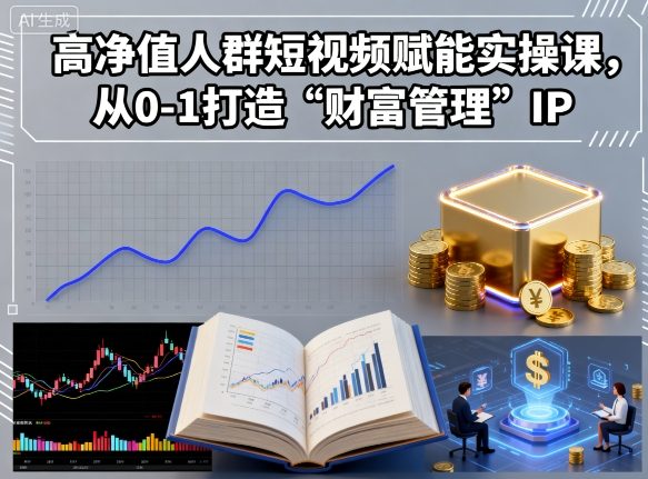 高净值人群短视频赋能实操课，从0-1打造“财富管理”IP-淘米副业