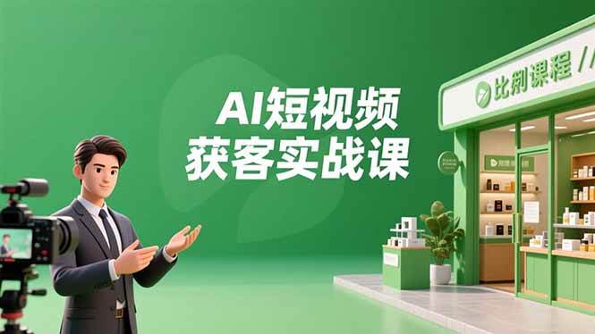 AI短视频获客实战课，数字人创作、实体行业应用、精准引流，30天获取客源月入6万+-淘米副业