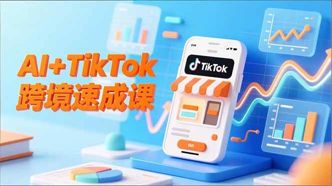 AI+TikTok跨境速成课，智能翻译、店铺定位、流程拆解，7天高效上线运营-淘米副业