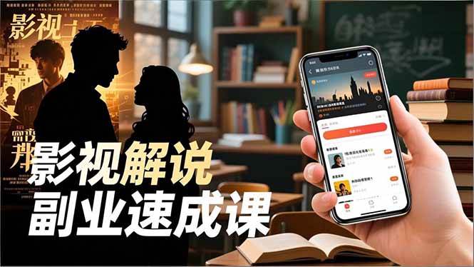 Tk影视解说副业速成课，软件安装、全流程实操、爆款预设，新手两周变现-淘米副业