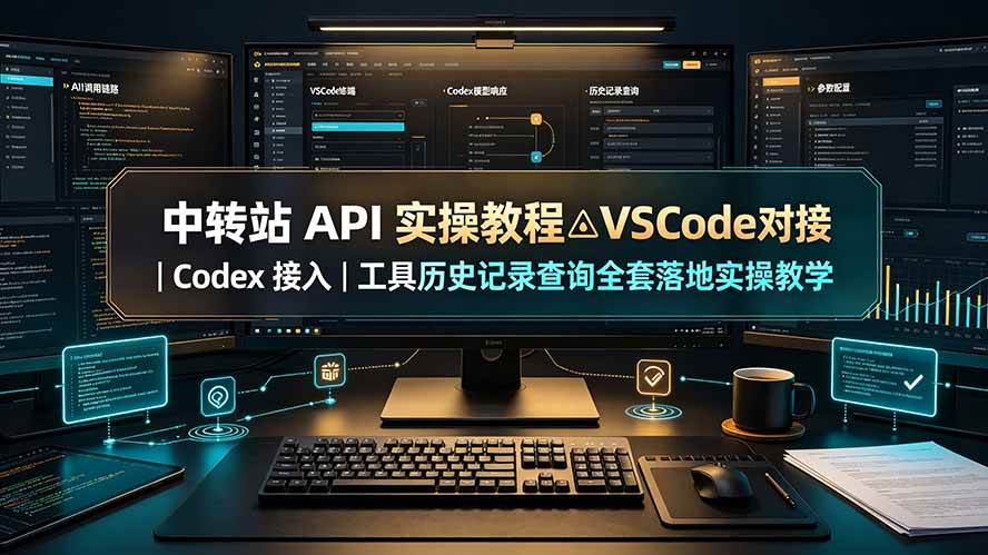 中转站 API 实操教程△VSCode 对接｜Codex 接入｜工具历史记录查询全套落地实操教学-淘米副业