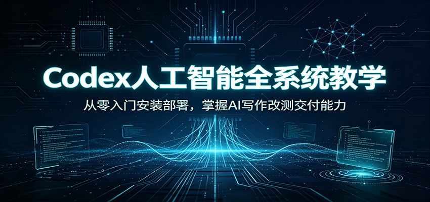 Codex人工智能全系统教学：从零入门安装部署，掌握AI写作改测交付能力-淘米副业