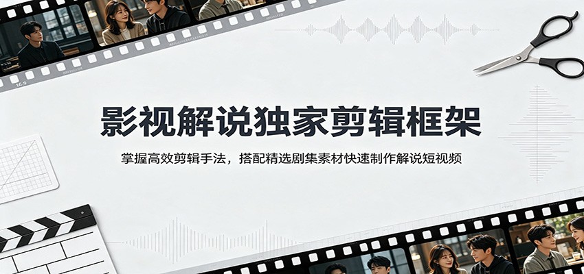 影视解说独家剪辑框架：掌握高效剪辑手法，搭配精选剧集素材快速制作解说短视频 1. 剪辑教程.mp4 2. 电视剧精选独家.docx  下载地址：-淘米副业