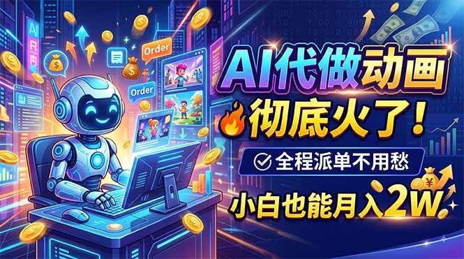 AI代做动画，彻底火了！全程派单不用愁，小白也能月入2W-淘米副业